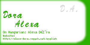 dora alexa business card